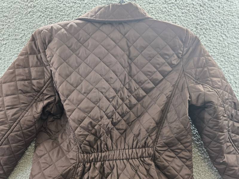 Jones New York Diamond-Quilted Button-Up Jacket Women’s M Cola Collared L/S