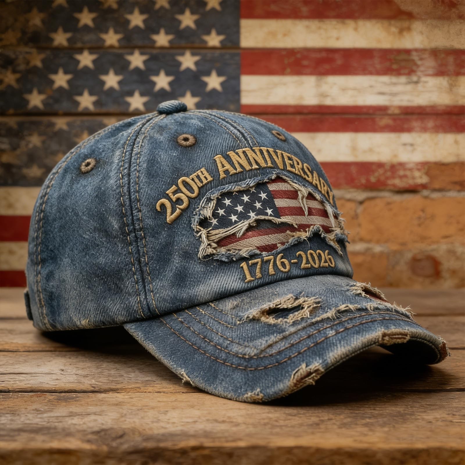 250 Anniversary USA Hat Adjustable Embroidered 250th Anniversary Patriotic Re…