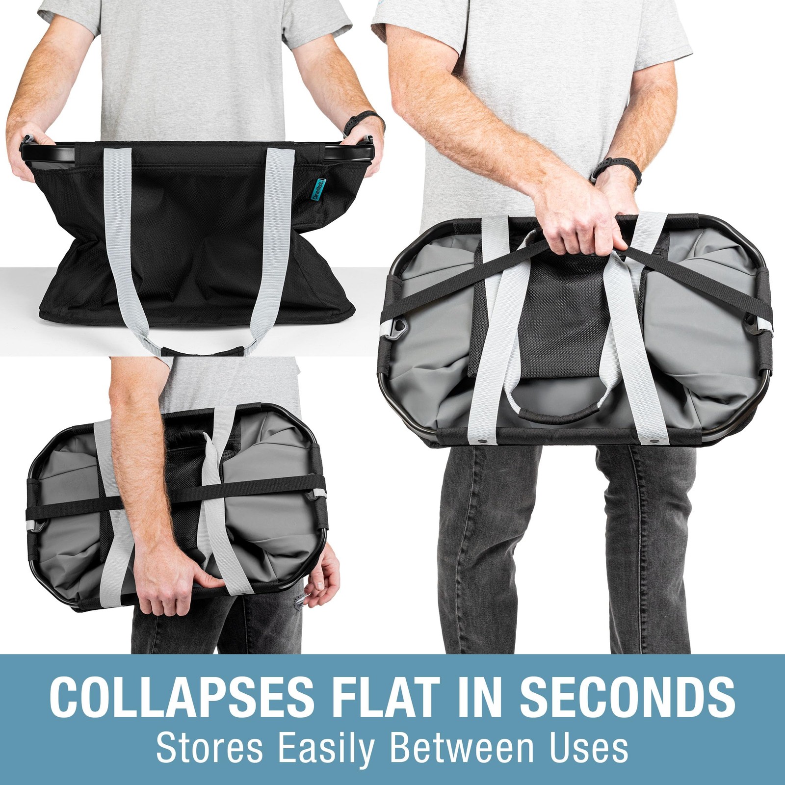 Gear Hauler Pro Collapsible Outdoor Tote with Aluminum Frame, Heavy-Duty Recy…