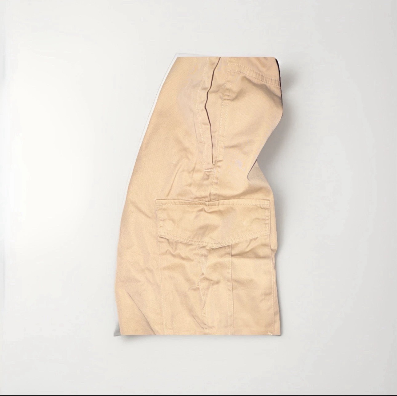 CSG Men’s Beige Cargo Pants L Regular Standard Fit Tapered Elastic SALE!