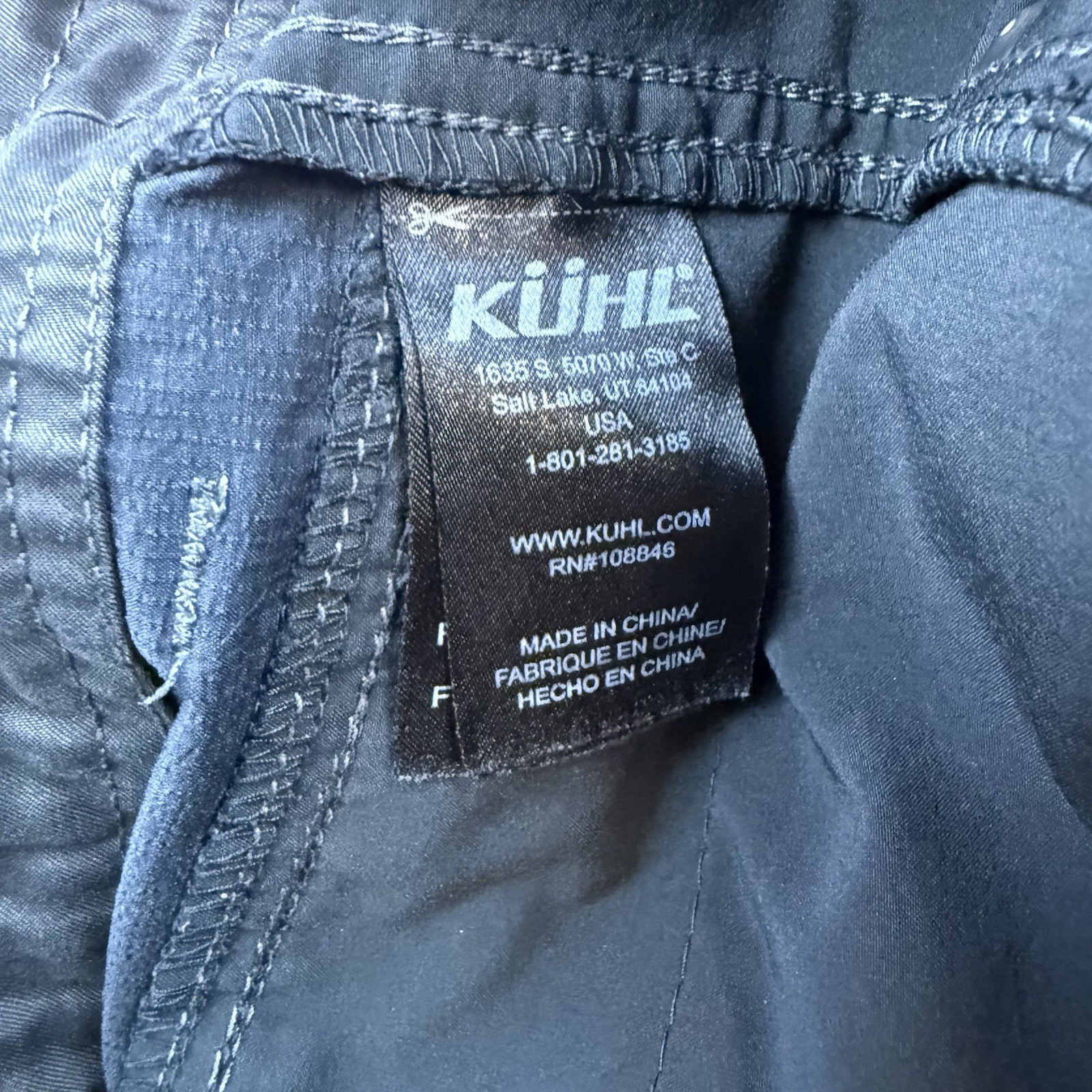 Kuhl Silencr Kargo Shorts Mens Sz 34 Hiking Outdoor Zip Pocket Black Paint Splat