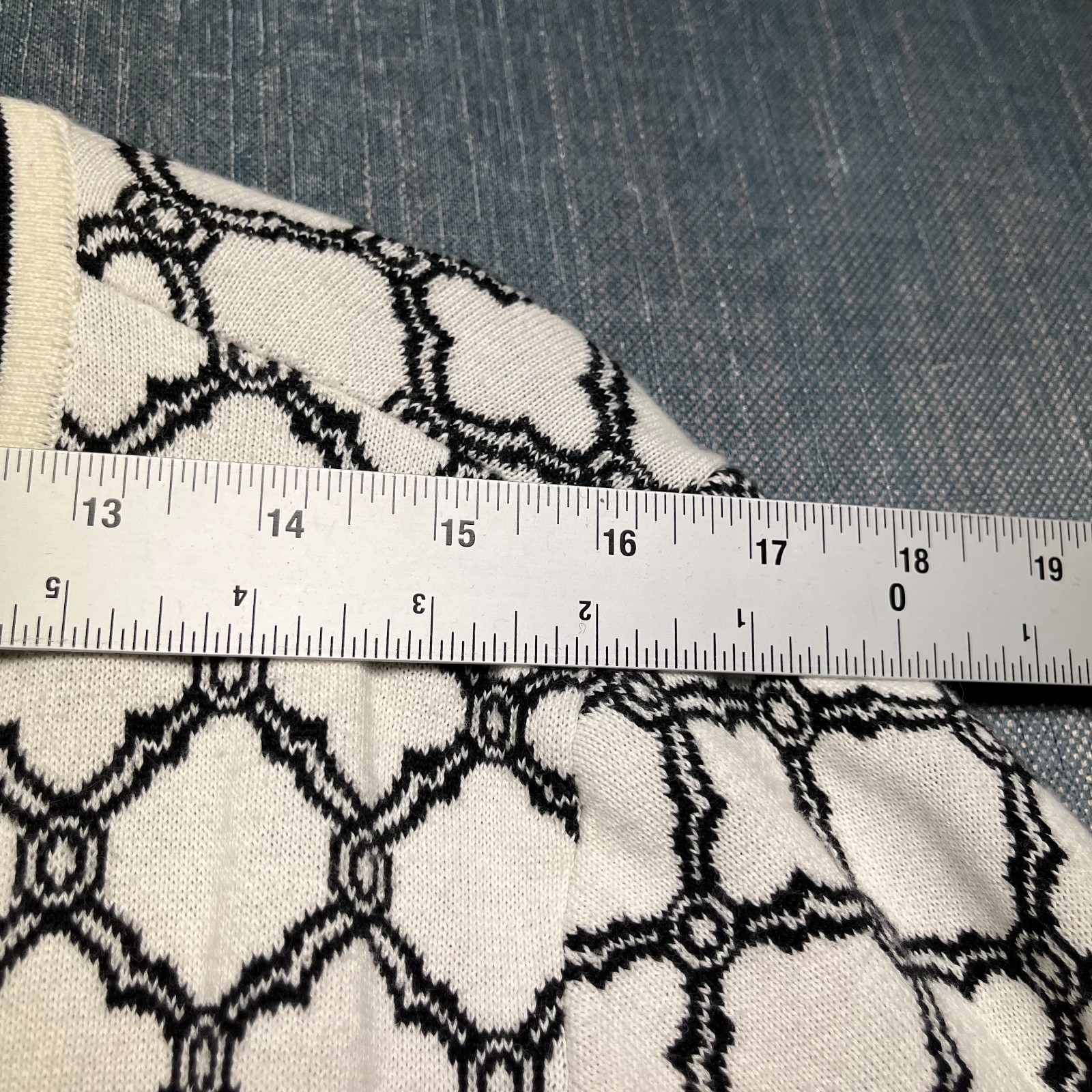 Talbots Plus Women’s Cardigan Tank Set Size 1X White Black Gold Button Sweater