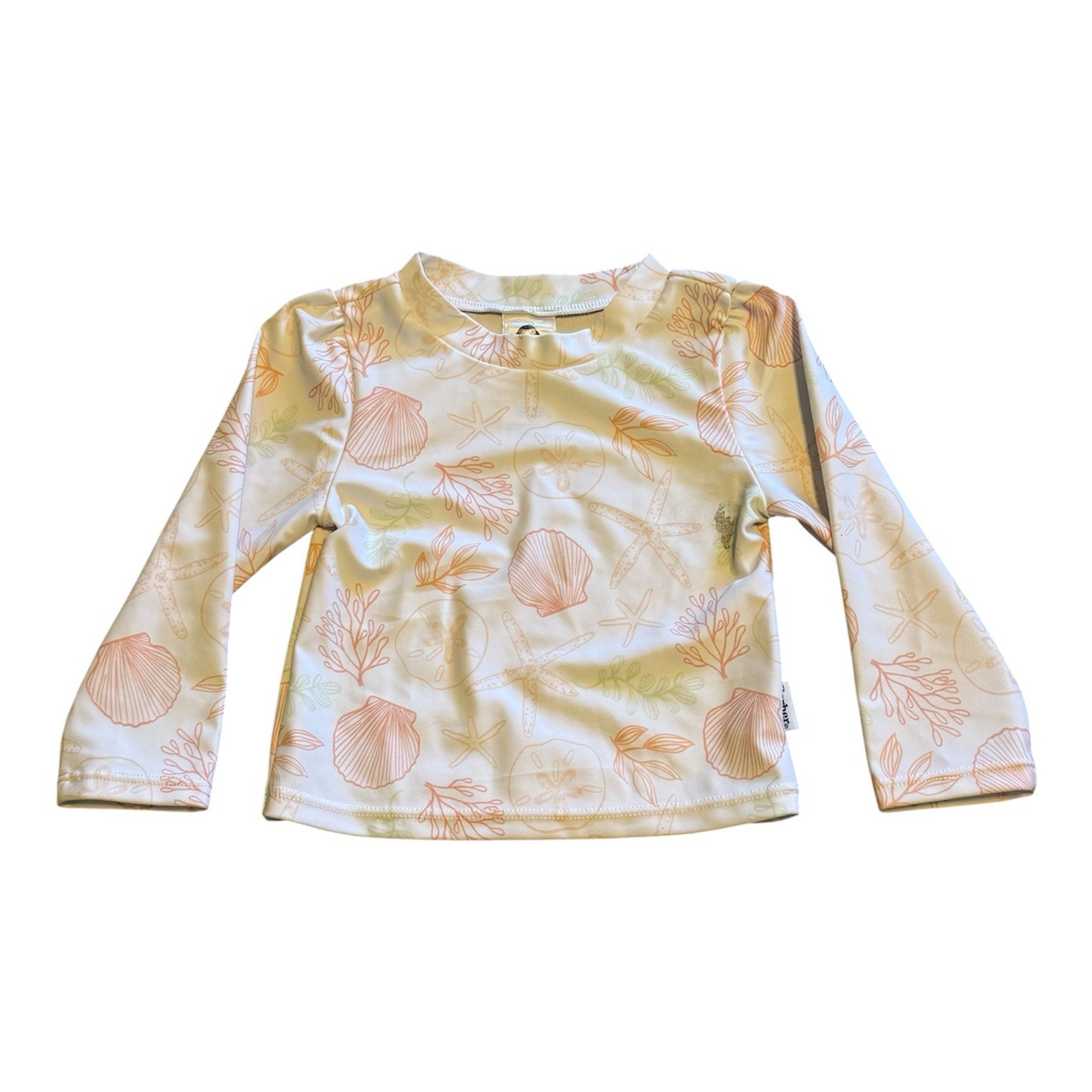 Gerber Baby Rash Guard Swimsuit 6-9M Shell Print Long Sleeve Swim