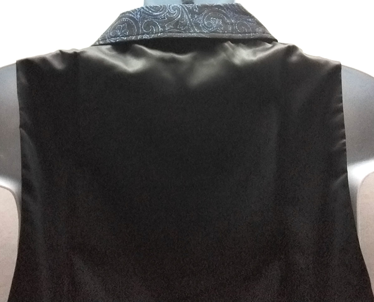 Men’s Small BARRY WANG Black Blue Paisley Silk Blend Vest Waistcoat NWT