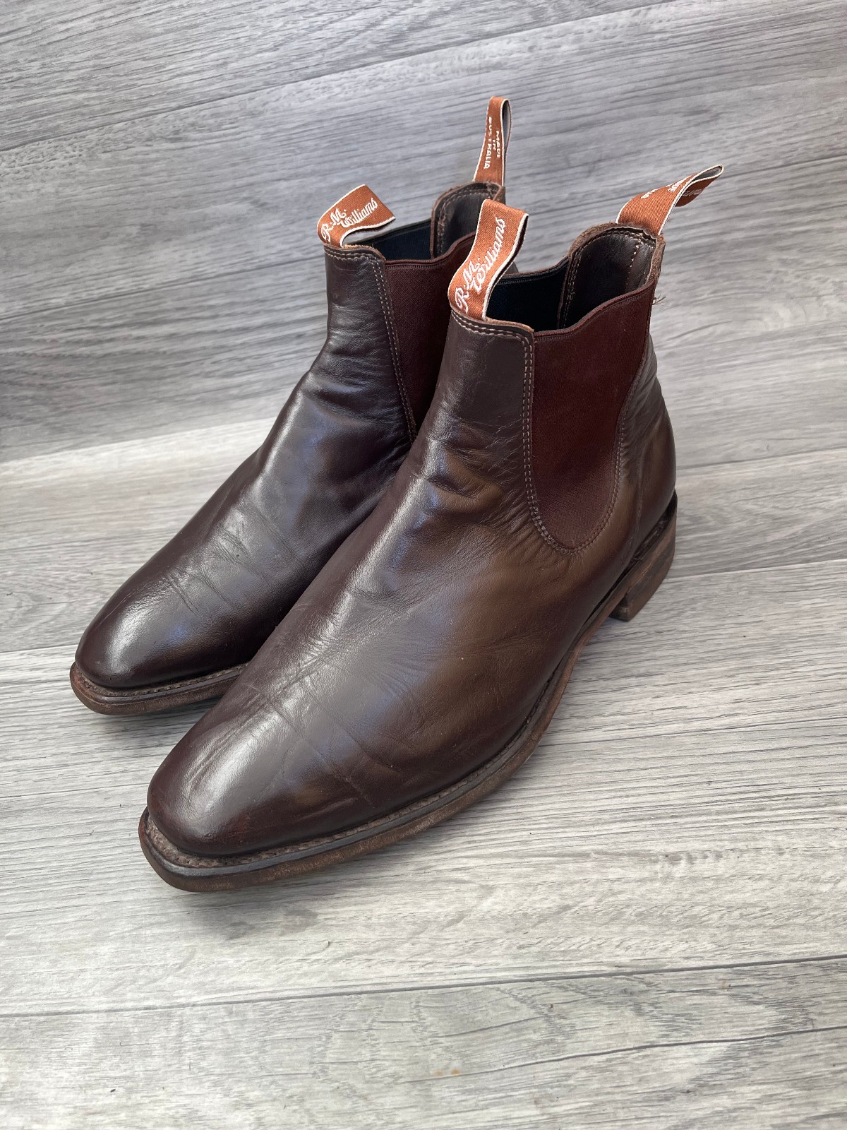 R.M.Williams chelsea brown leather boots sz uk 9 US 10