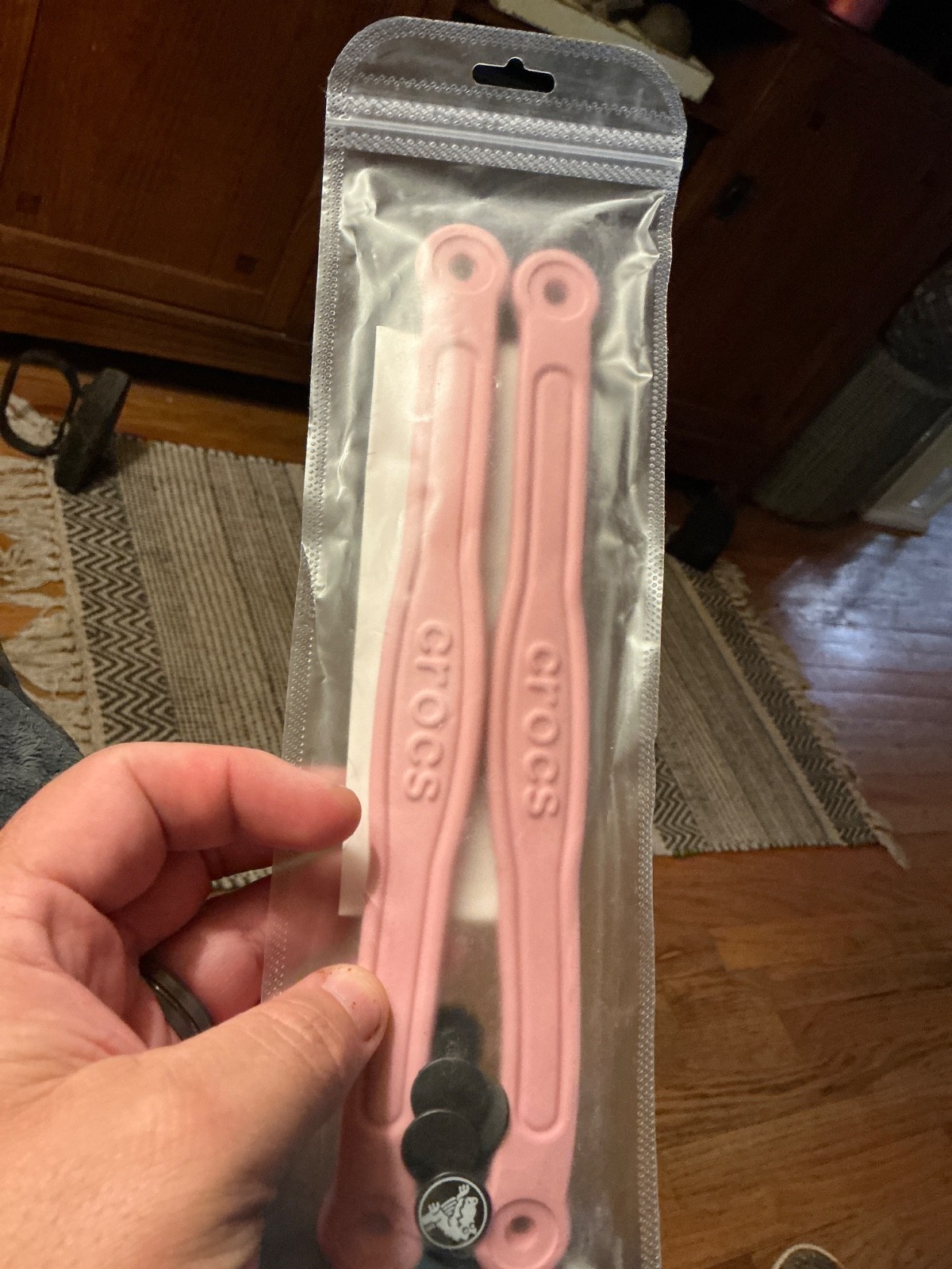 CROCS REPLACEMENT PINK STRAPS MEN 11 WOMENS 13 NEW IN PACKAGE