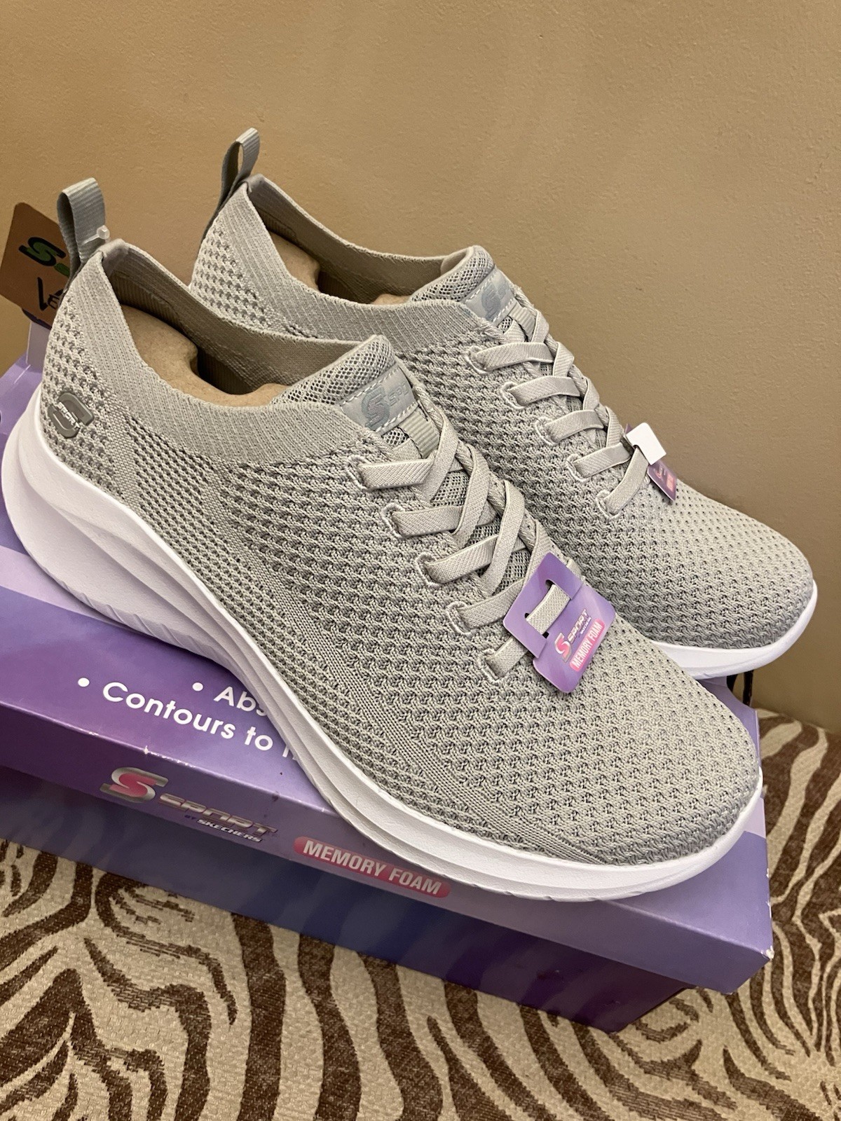 S Sport By Skechers Women’s Elastic Gore Sneakers Knitted Upper