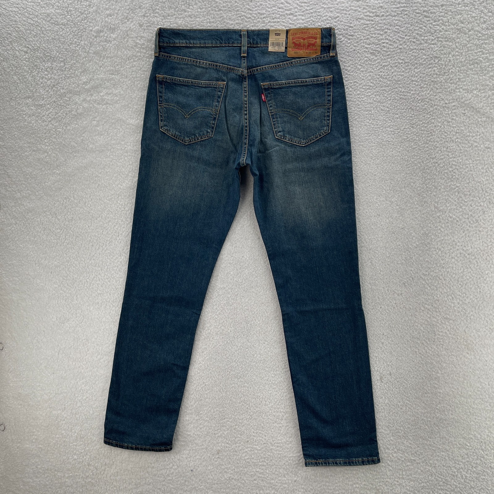 Levis 511 Jeans Mens 34×32 Blue Slim Fit Dark Wash Stretch Preppy Grunge NEW