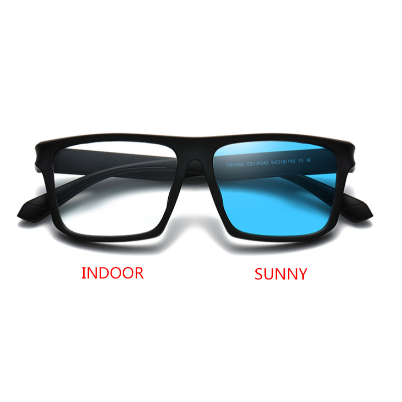 Men TR90 Progressive Multifocus Photochromic Reading Glasses Square Sunglasses