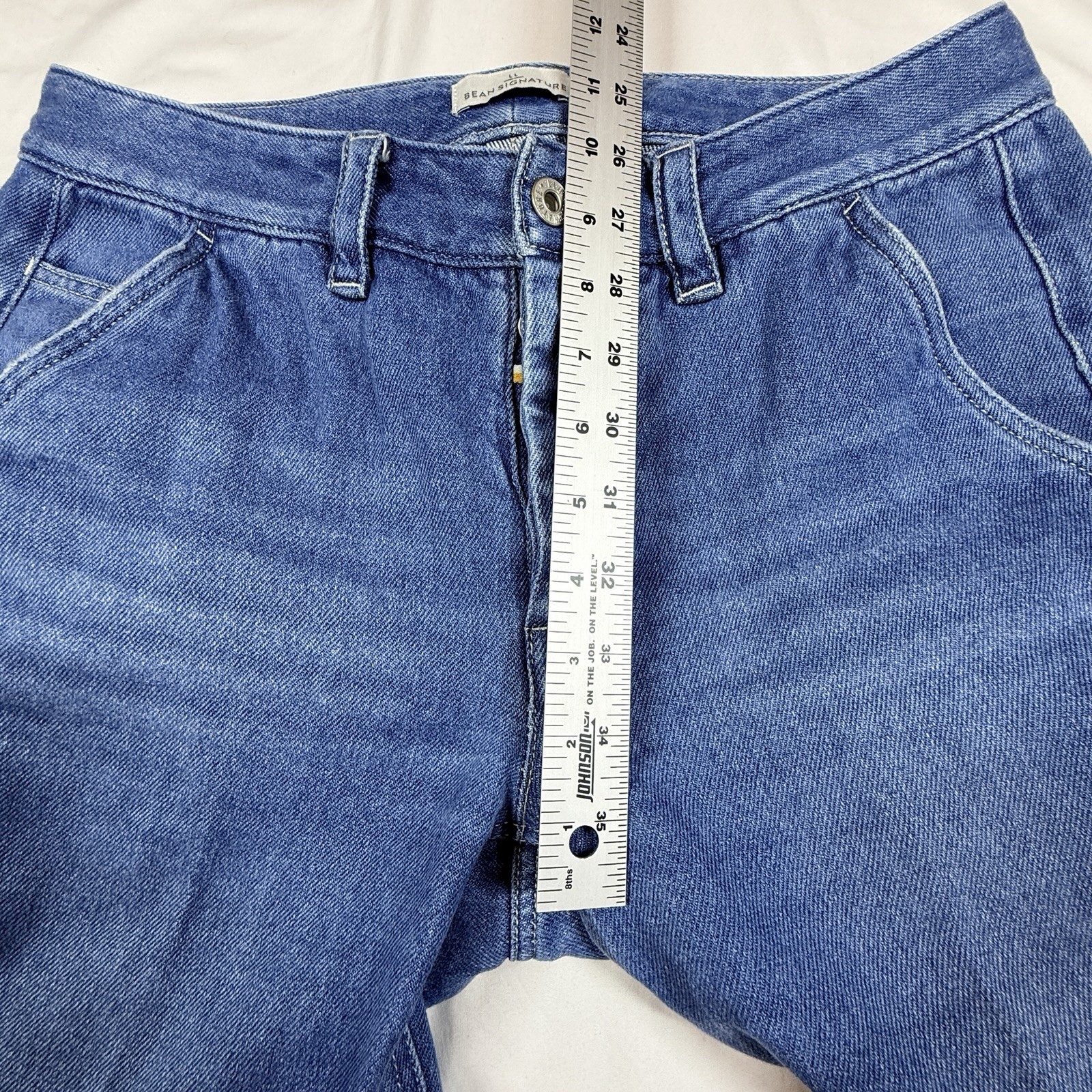 LL Bean Women’s Signature Super Soft High Rise Strt Leg Carpenter 8 Button Fly