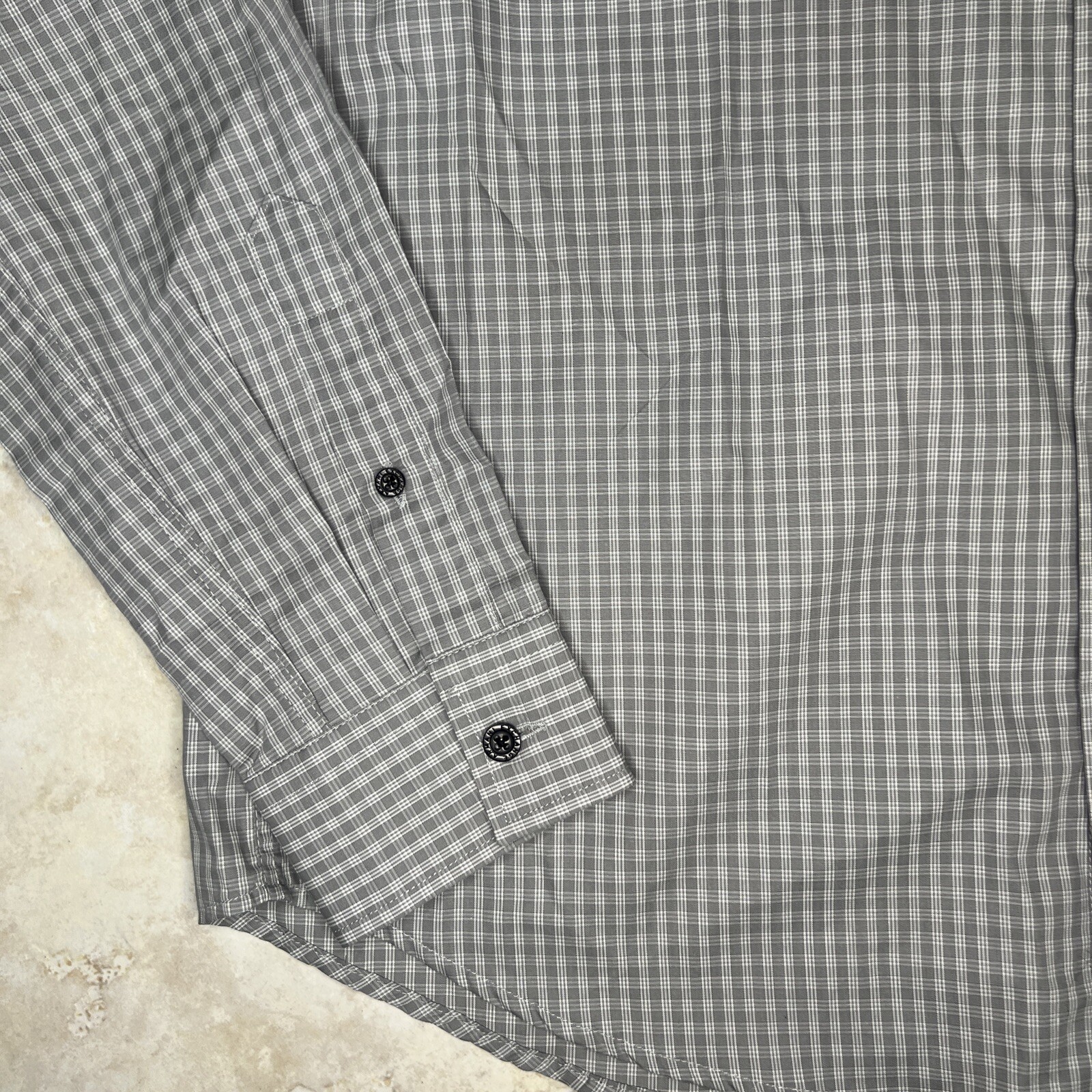 Armani Exchange A|X Casual Regular Fit Shirt Mens S Tan Checked w/ Logo NWT