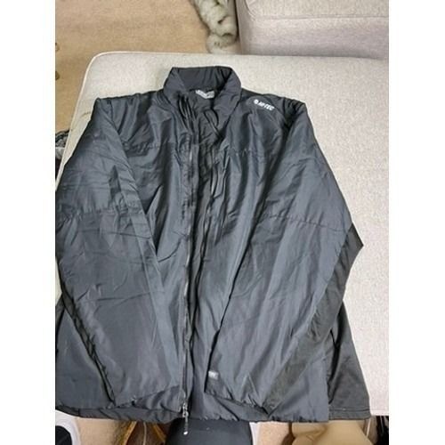 Hi-Tec Mens Black Full Zip Insulated Puffer Jacket Mock Neck Large RN 156206