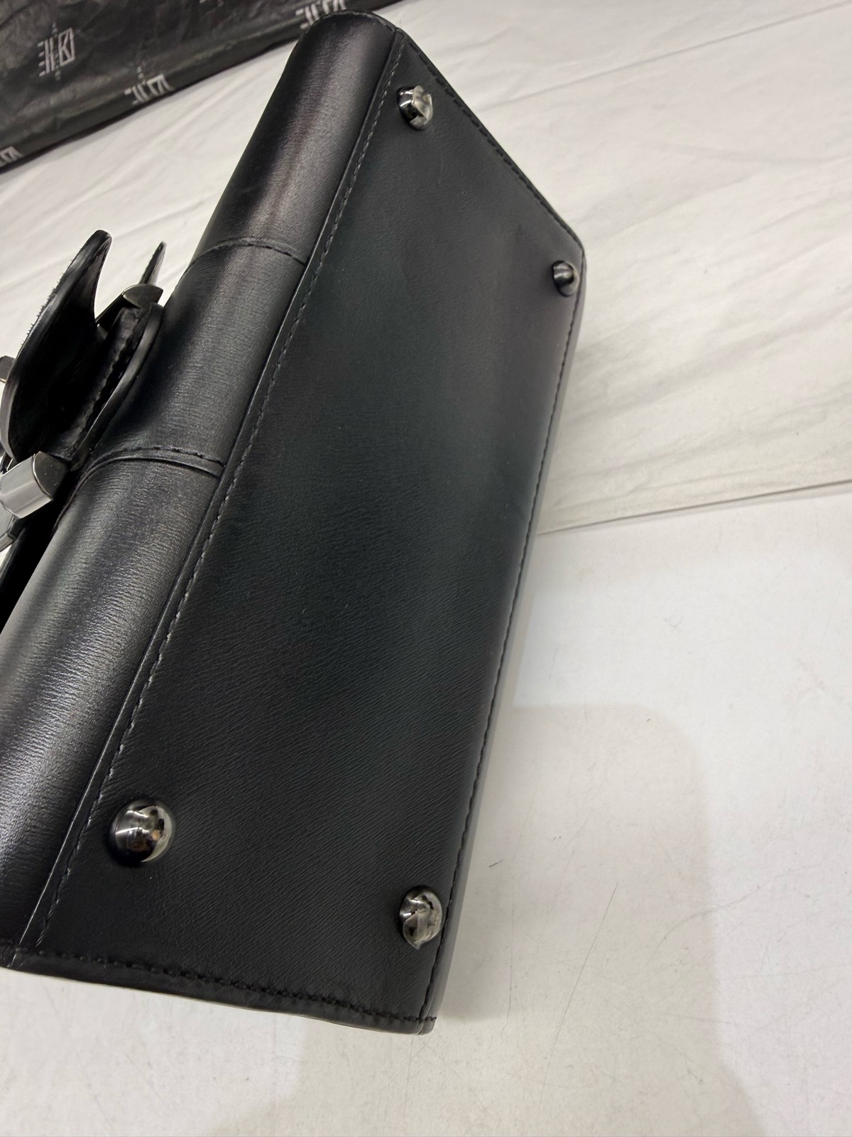 Authentic Delvaux Smooth Calfskin Leather Top Handle Bag Black eBay AG