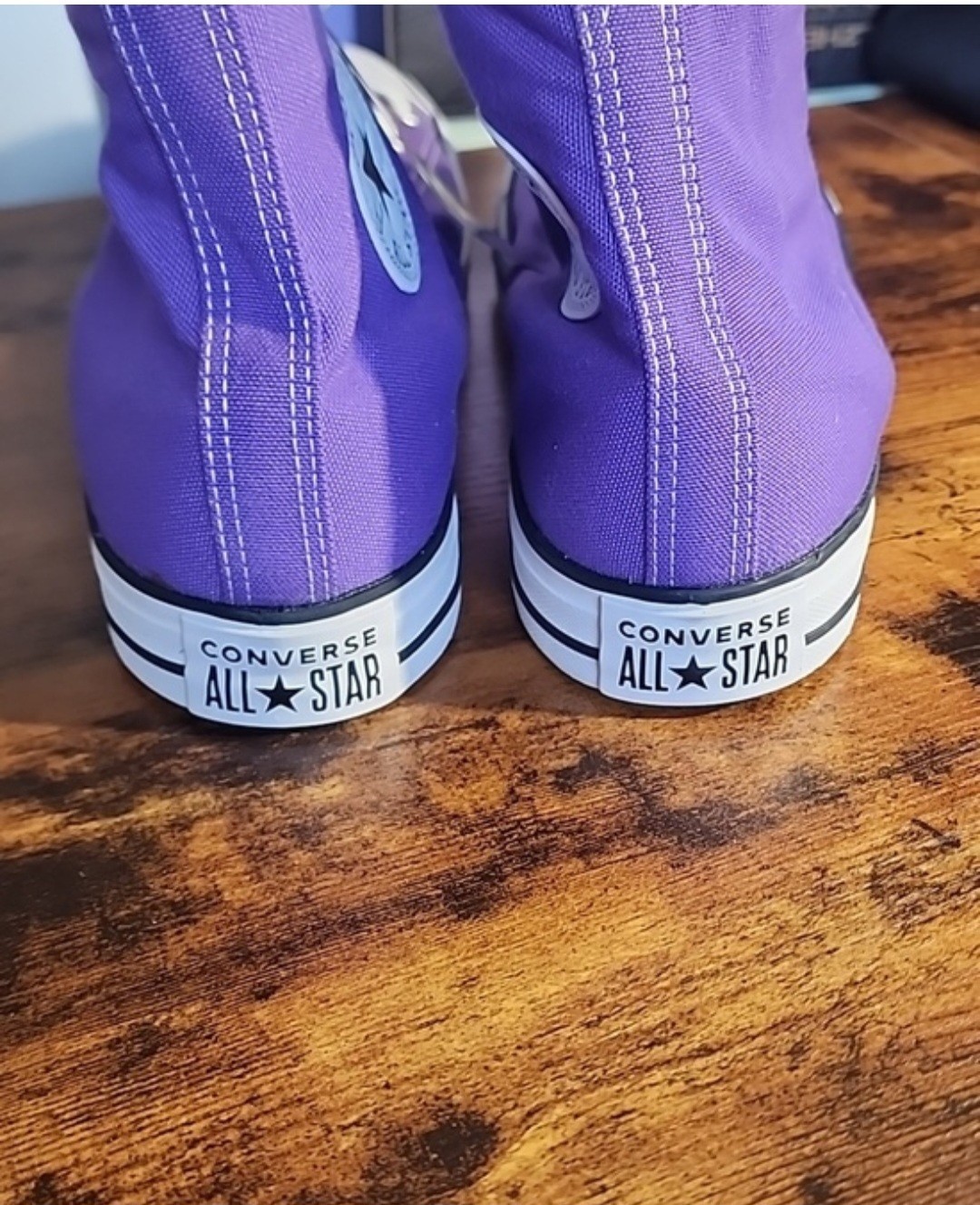 Purple Converse High Top Sneakers In Vibrant With White Accents Unisex Sneakers