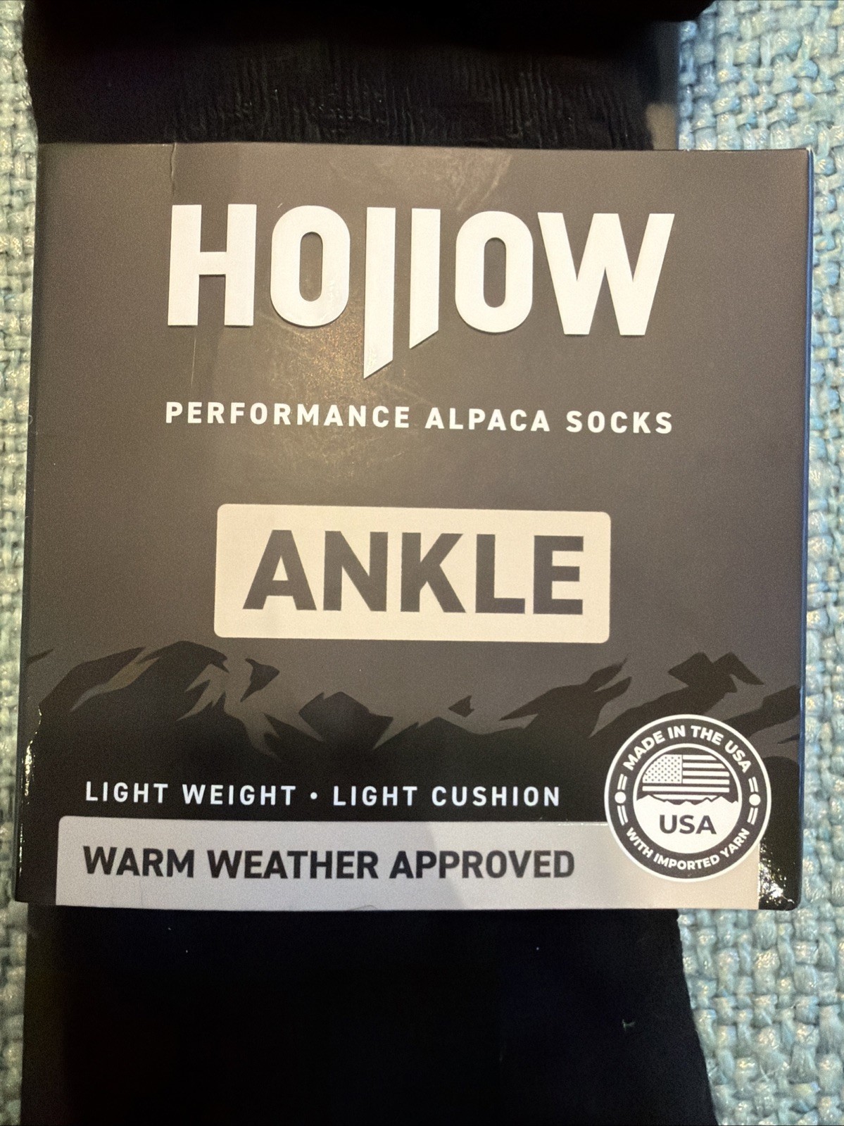 Hollow Alpaca Ankle Socks Black X-Large Men 13-15 Antimicrobial NEW
