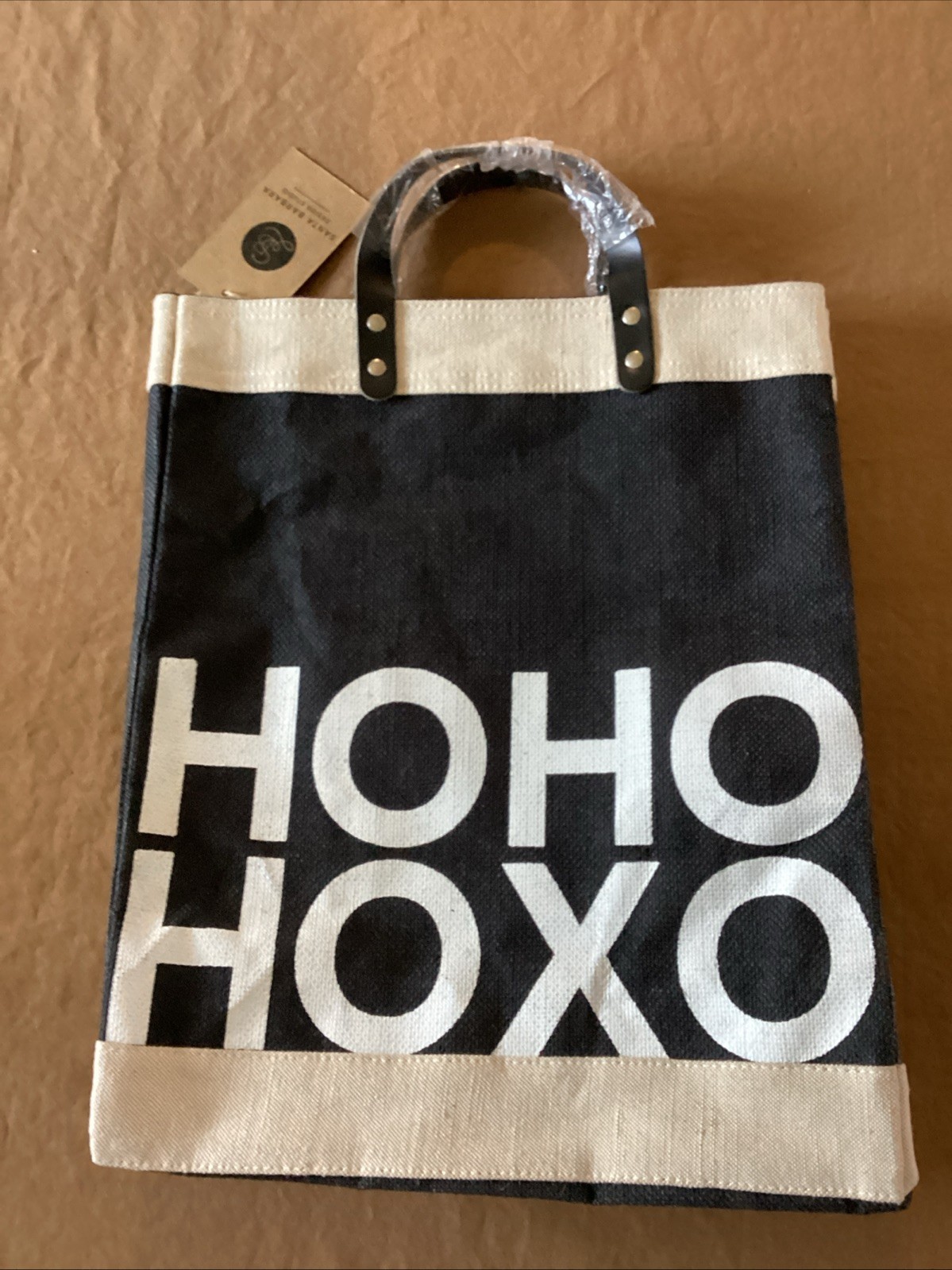 Ho Ho Ho Xo Black Market Tote Size 13 in W x 18 in H NWT Fast Shipping