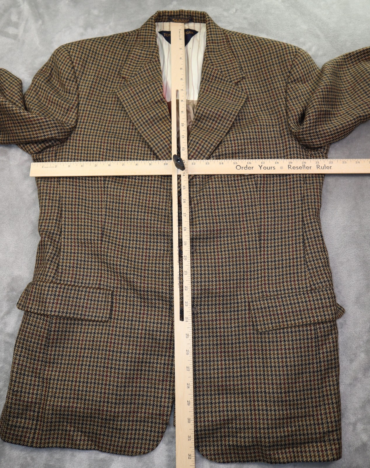 Tommy Hilfiger Sport Coat Men’s Medium Hounds Tooth Tweed 3 Button Notch Lapel