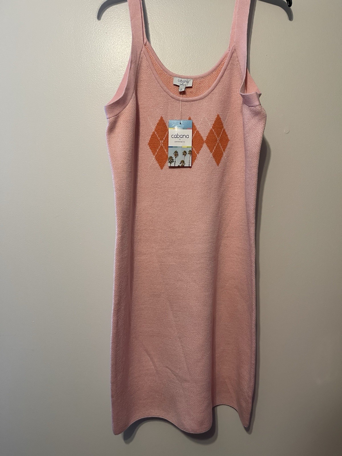 NWT Cabana Crown & Ivy Sweater Dress Women’s Pink Size L Cool Nights Any Season