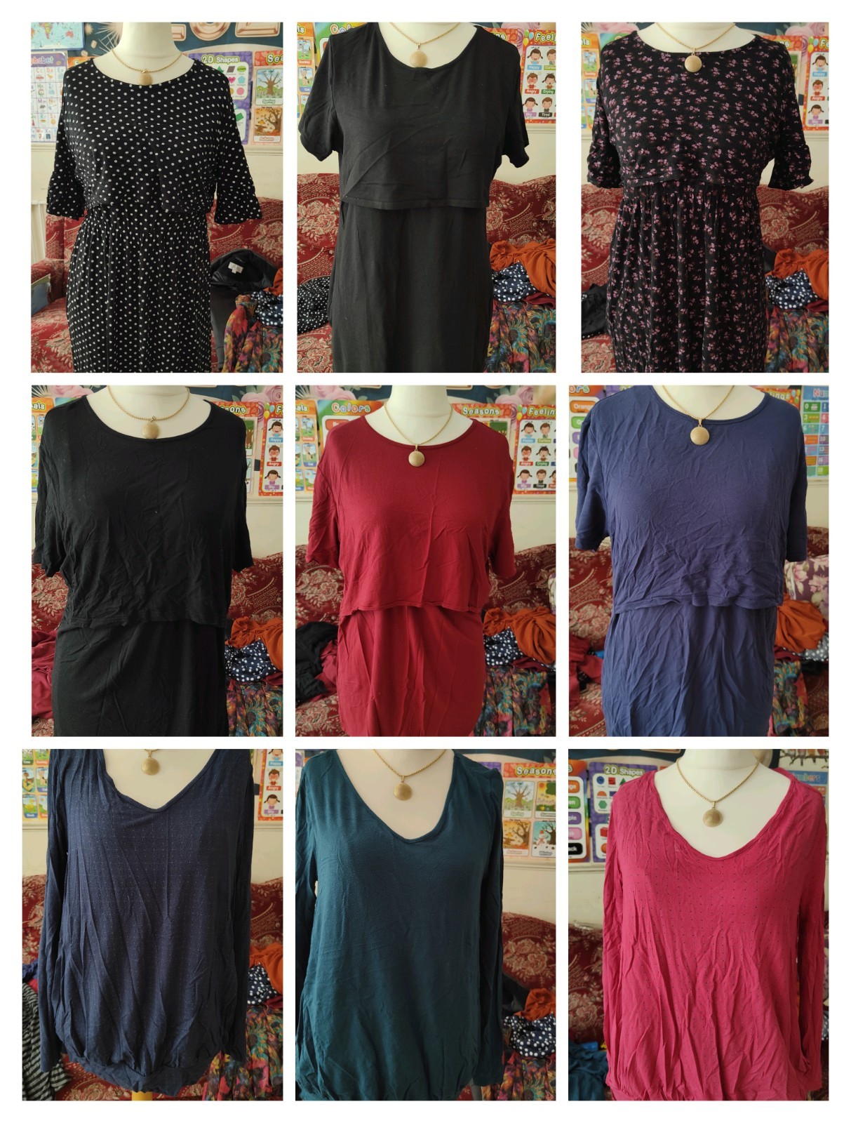 Huge Bundle Women’s UK 14 (L) Breastfeeding Nursing tops blouse shirt / dress