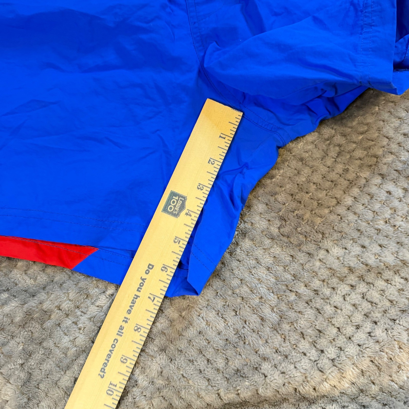 Forever 21 Men XL Swim Trunks Blue Red Colorblock First Class Yacht Club Shorts