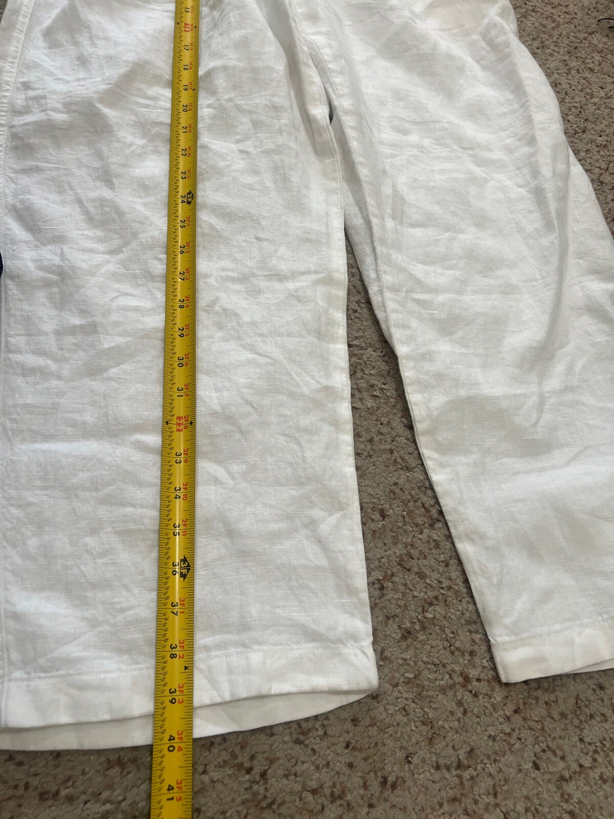 Todd Snyder Italian Linen Men’s Relaxed Leisure Beach Lagenlook White Pants XL