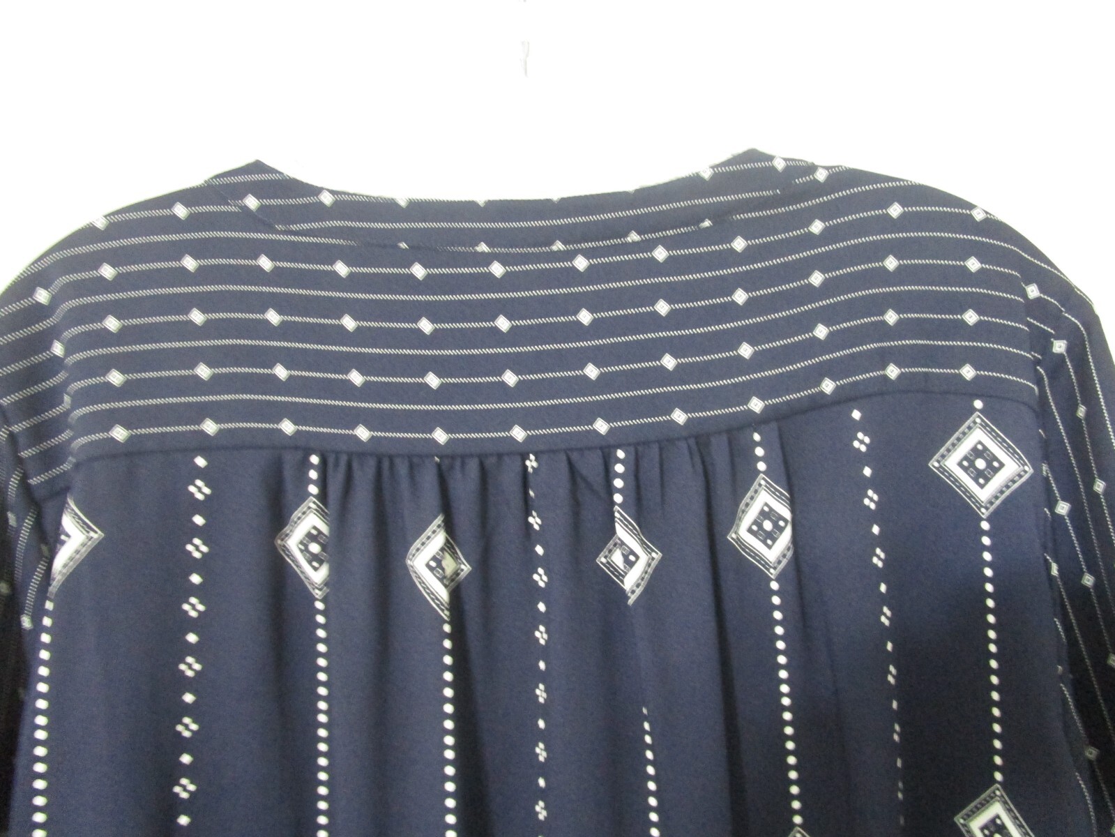 LOFT Dress Tunic Navy Blue Geometric Print No size L? Bust 40-41