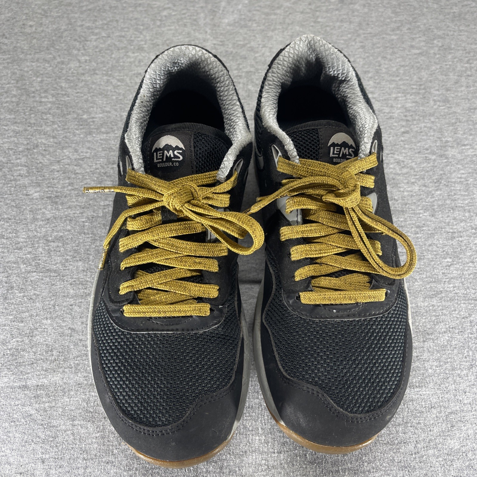 LEMS Trailhead Mens 8.5 Onyx Black Low Top Lightweight Hiking Sneakers Shoes