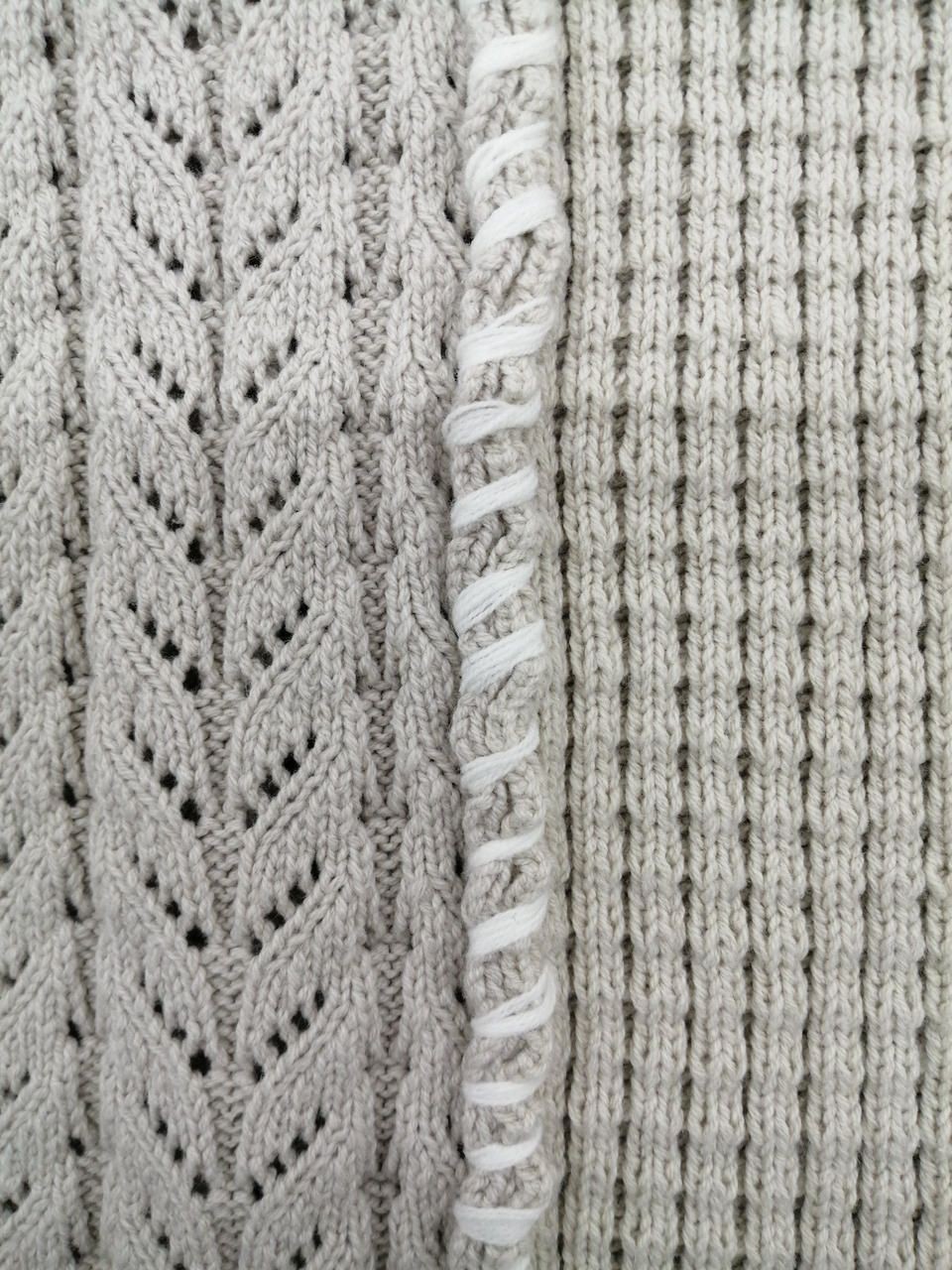 MAISON SPECIAL Cable stitch Knit Beige × Black Used