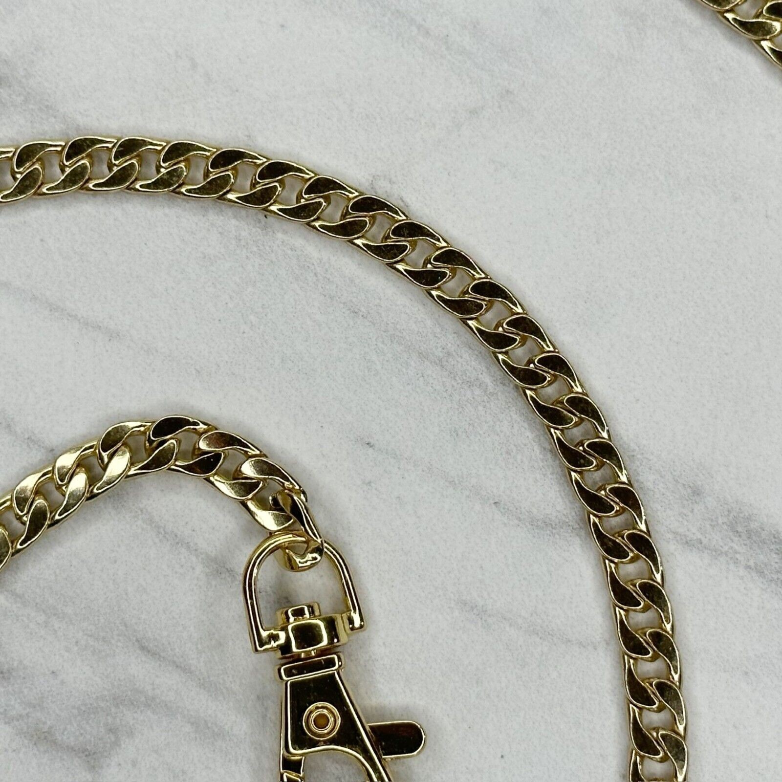 Gold Tone Skinny Flat Chain Link Purse Handbag Replacement Strap 46″