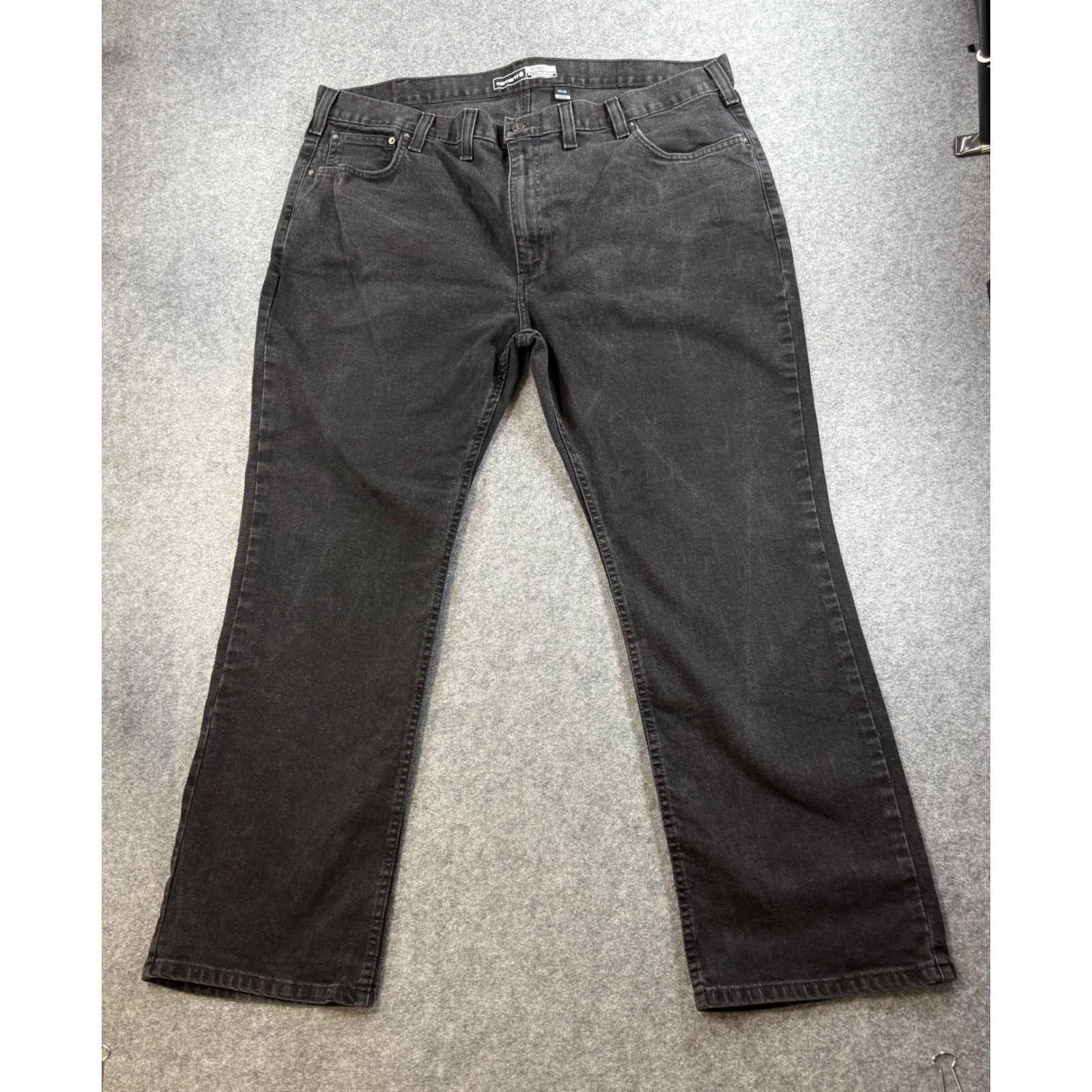Carhartt Relaxed Fit Jeans Mens 44×30 Black Denim Straight Leg Pants