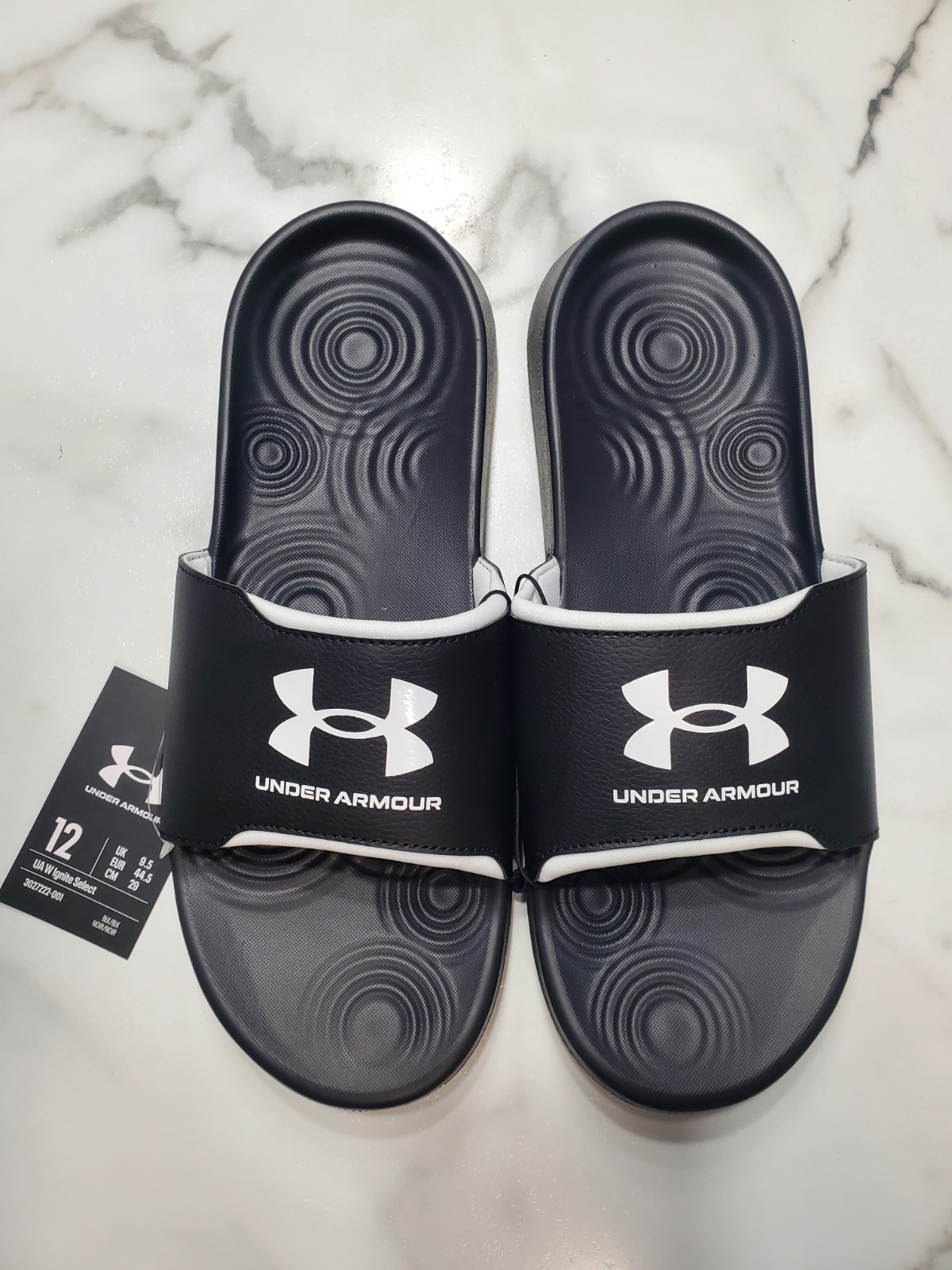 Under Armour Women’s Ignite Select, (001) Black/Black/White, 12, US NWT