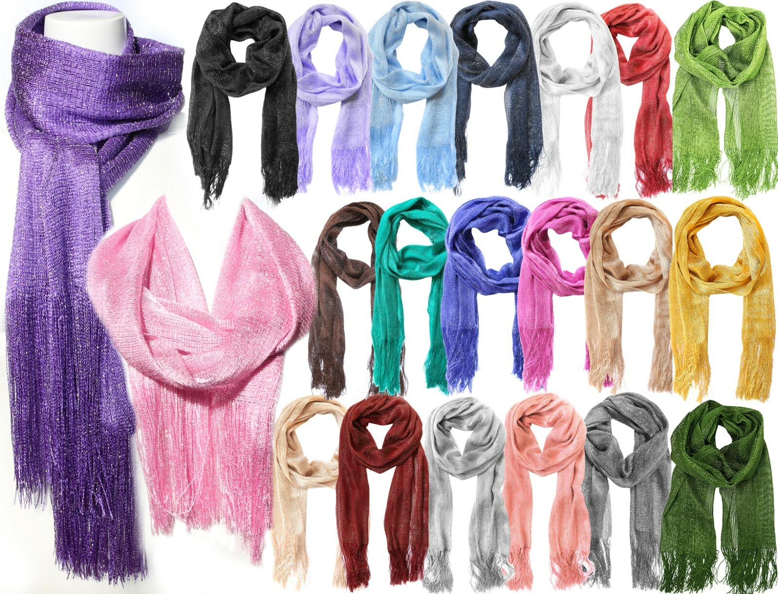 Womens Wedding Evening Wrap Shawl Glitter Metallic Prom Party Scarf with Fringe