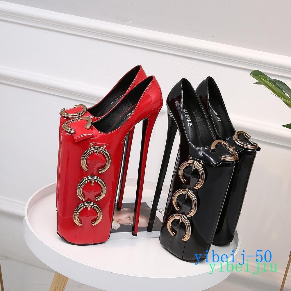 Womens Cosplay Performance Shiny Super High Heel Platform Crossdresser Shoes New