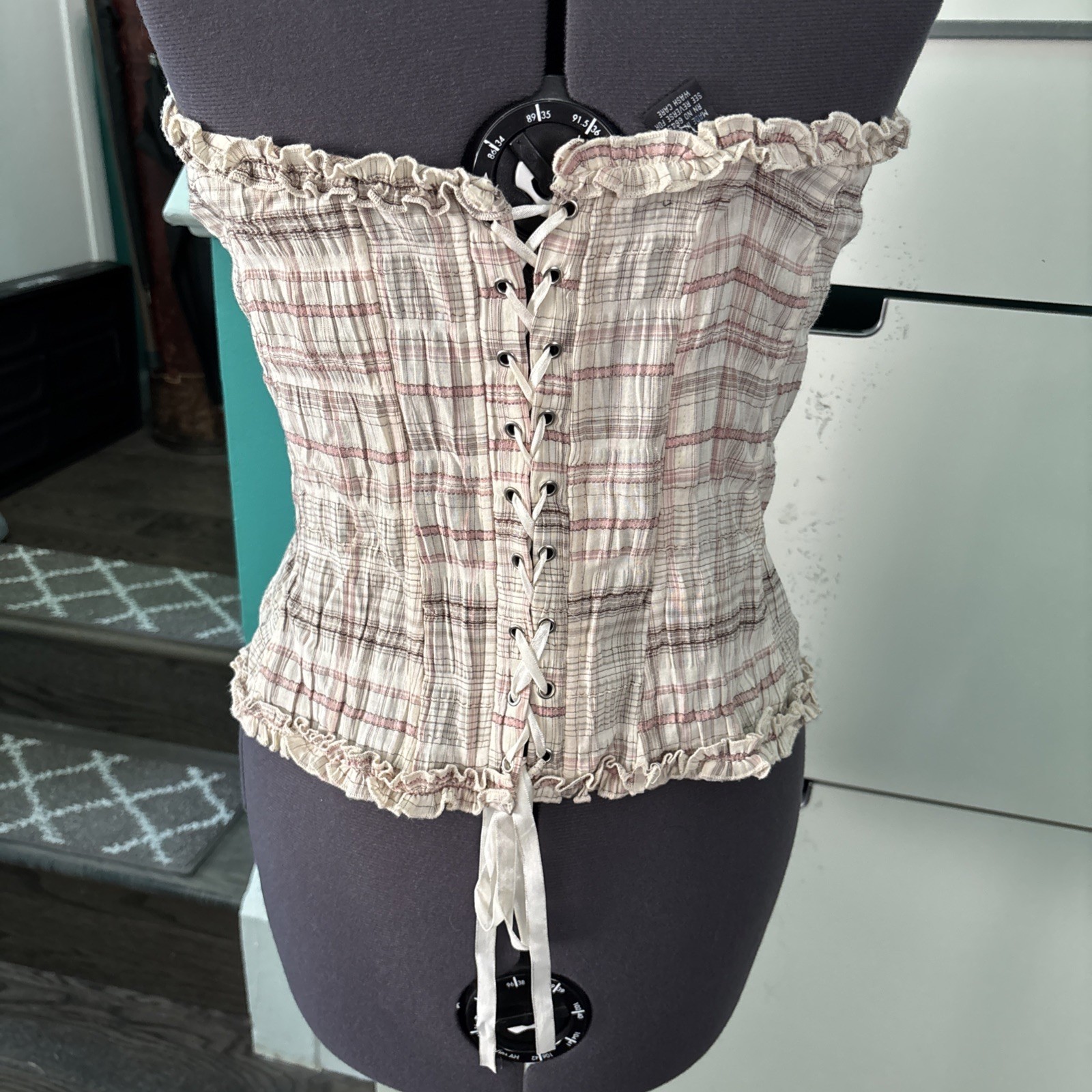 VTG MANDEE Stylish T0mF0rdGirly Rare2Find Y2K Multi Colored Bustier Boning Sz L
