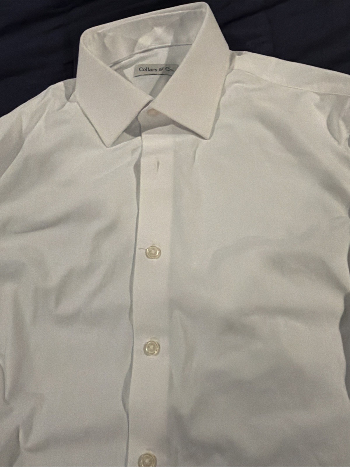 NWOT Collars & Co Apex Performance Dress Shirt Medium Solid White $119 Retail