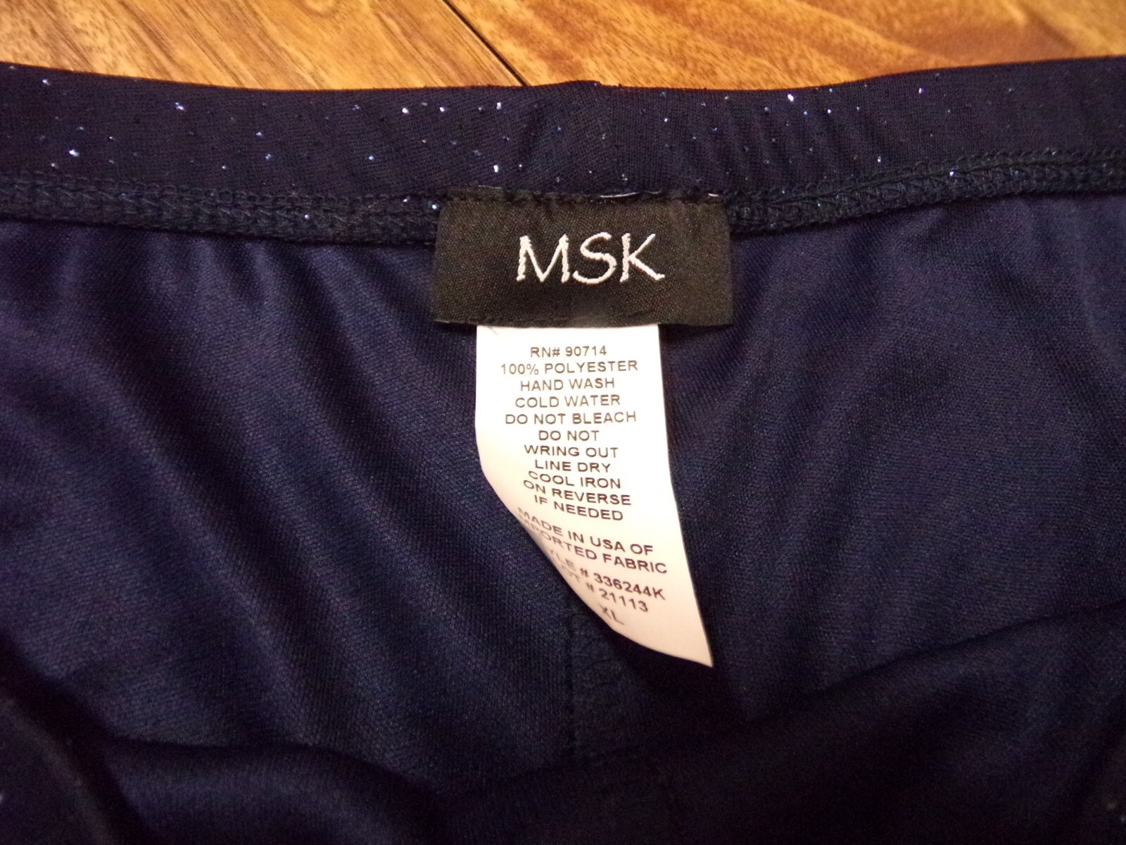 MSK Blue Dressy Flowy Lined High Waist Wide Pants Holiday Sparkly Women’s XL NWT
