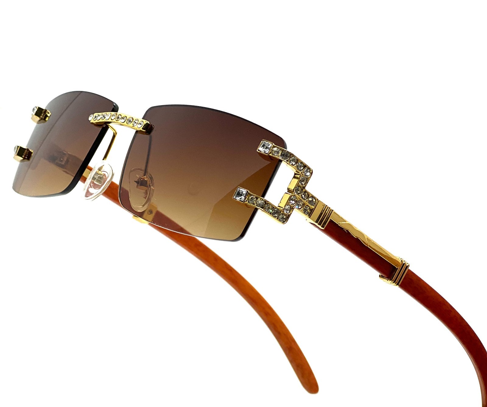 Hip Hop Sunglasses Men Designer Rimless Bling Diamond Shades Classic Rapper New