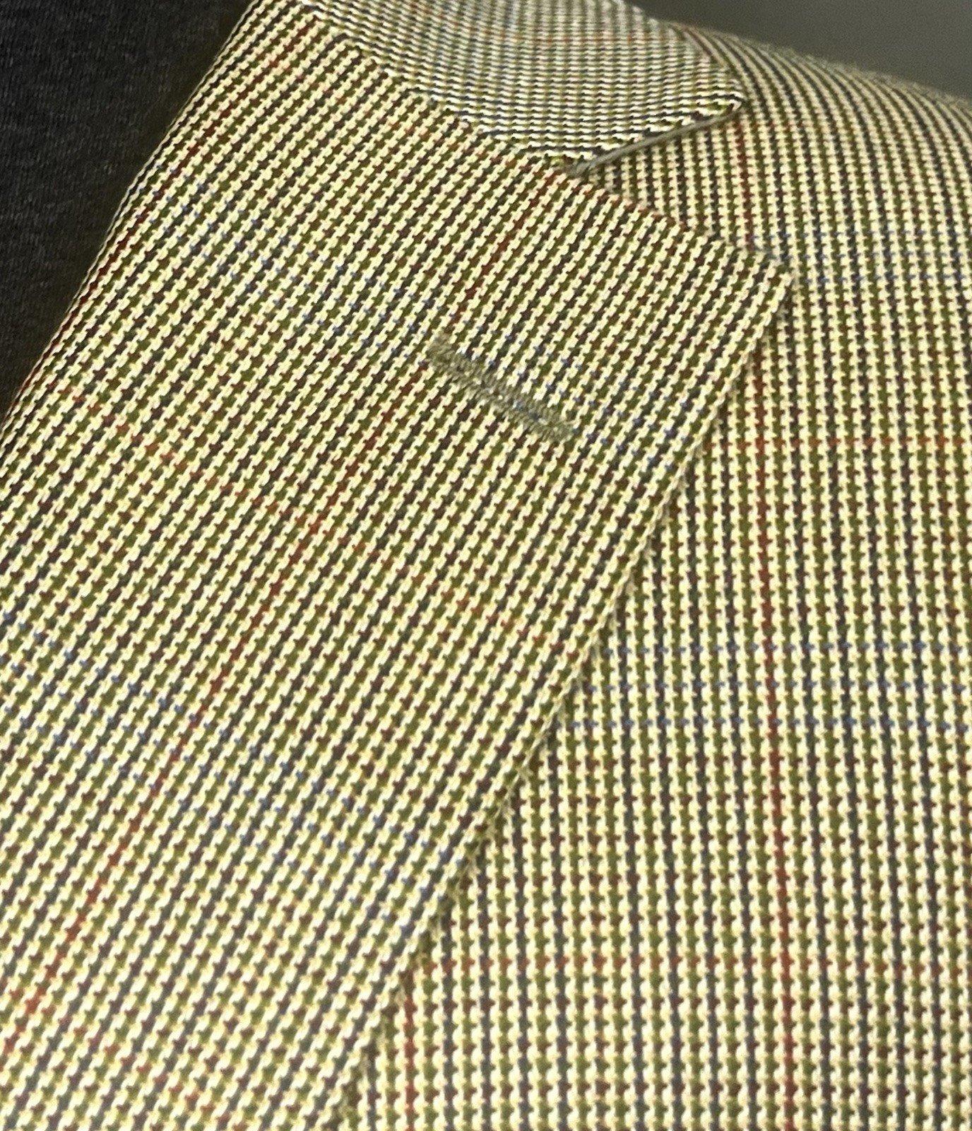 Paul Stuart Samuelsohn Wool Silk Weave Golden Beige Plaid Blazer Sport Coat 46L