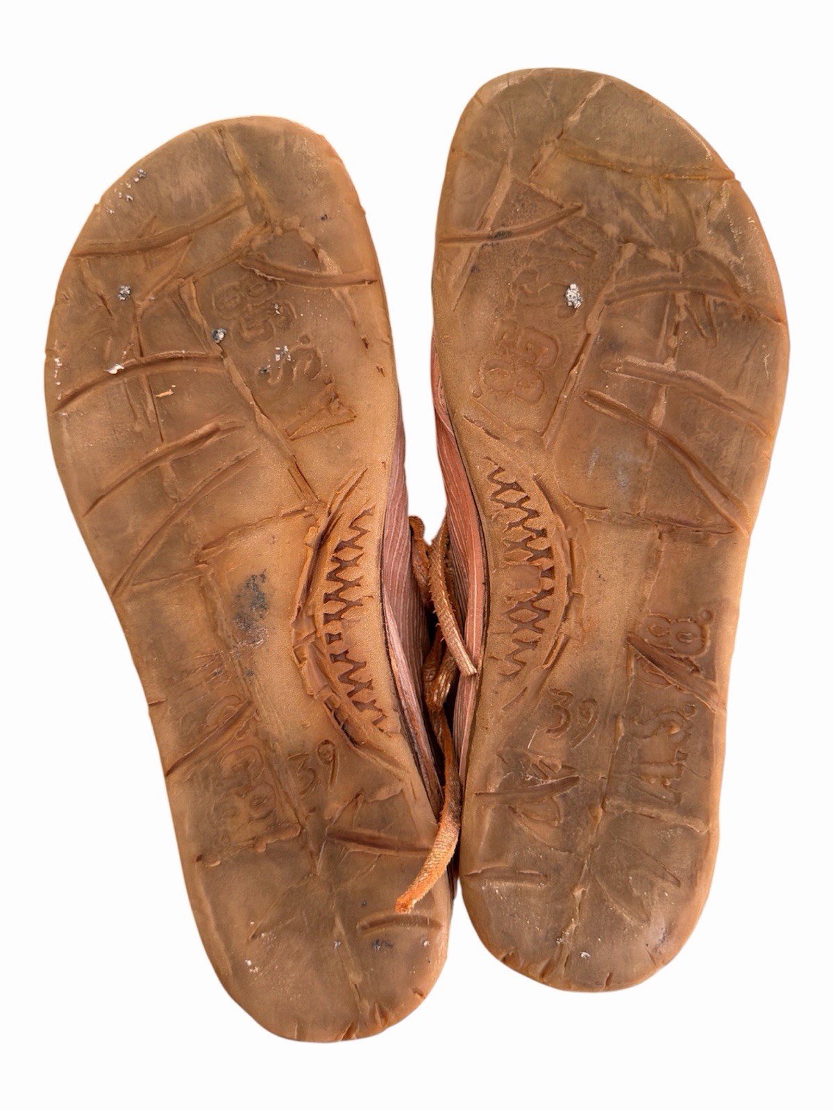 RHETT AS98 GLADIATOR FLAT SANDAL IN CAMEL W/ Metallic Lace up and back zip 39