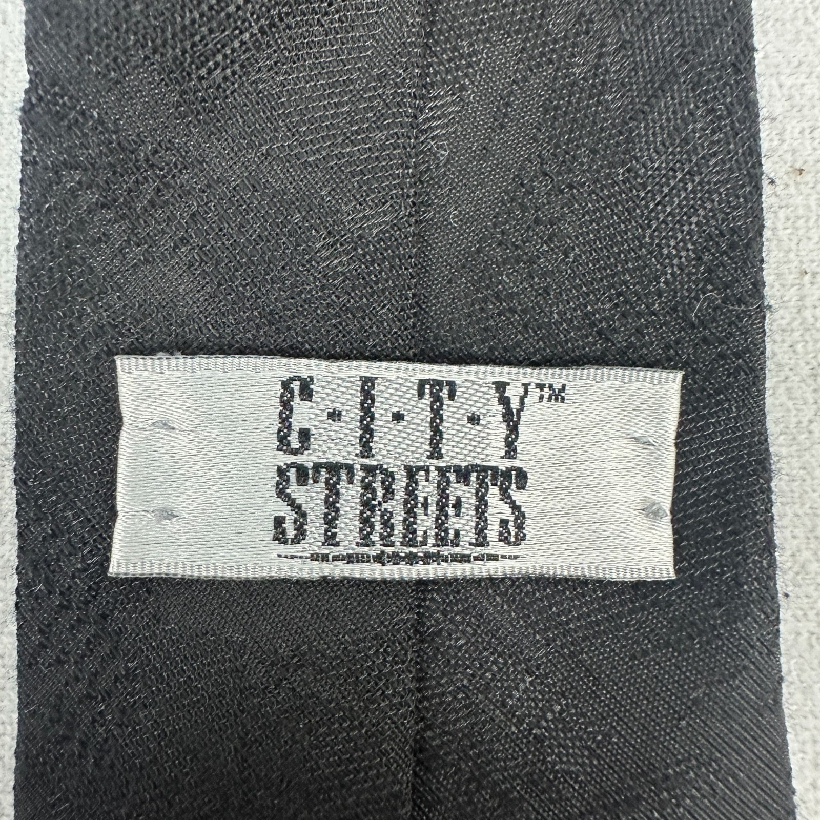 City Streets Black Slim Width Tie Acetate Polyester Blend Made In USA Menswear