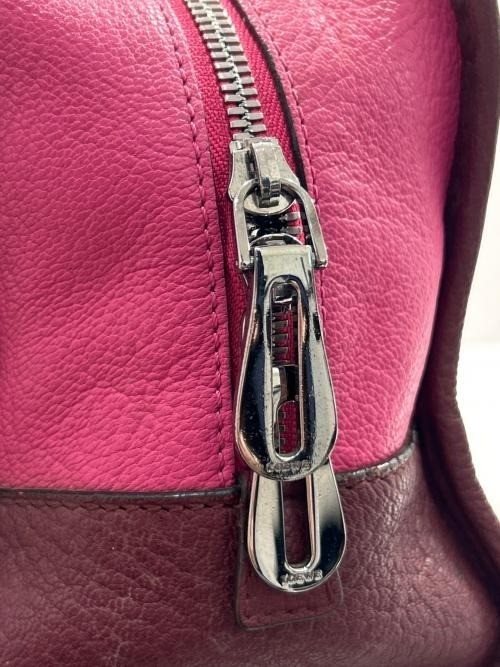Loewe Amazona 28 Anagram Boston Handbag Leather bag Pink Silver Hardware 11.4in