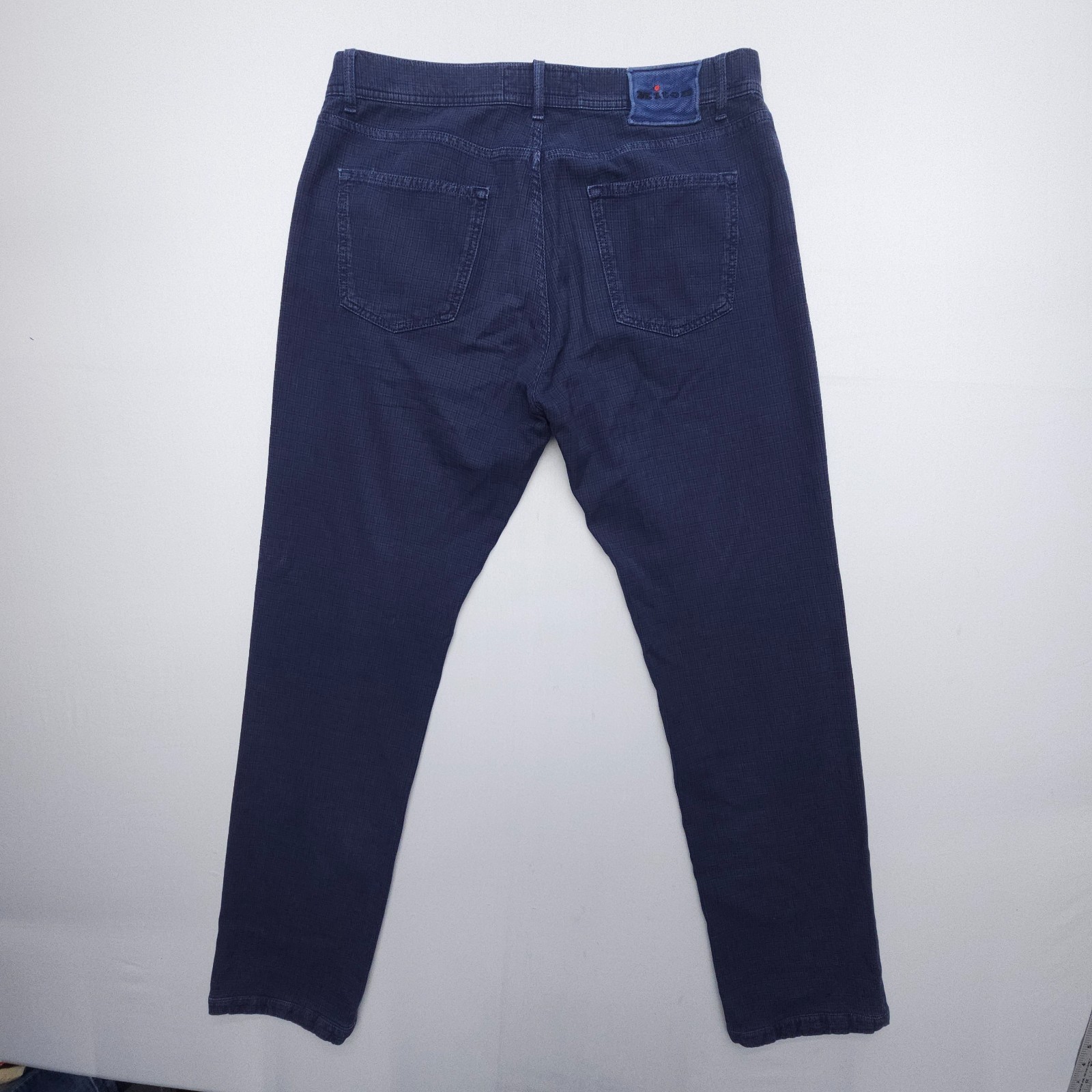 Kiton Napoli Stretch Cotton Trouser 5 Pocket Pants Size 52 (34 x 32″) Blue Italy