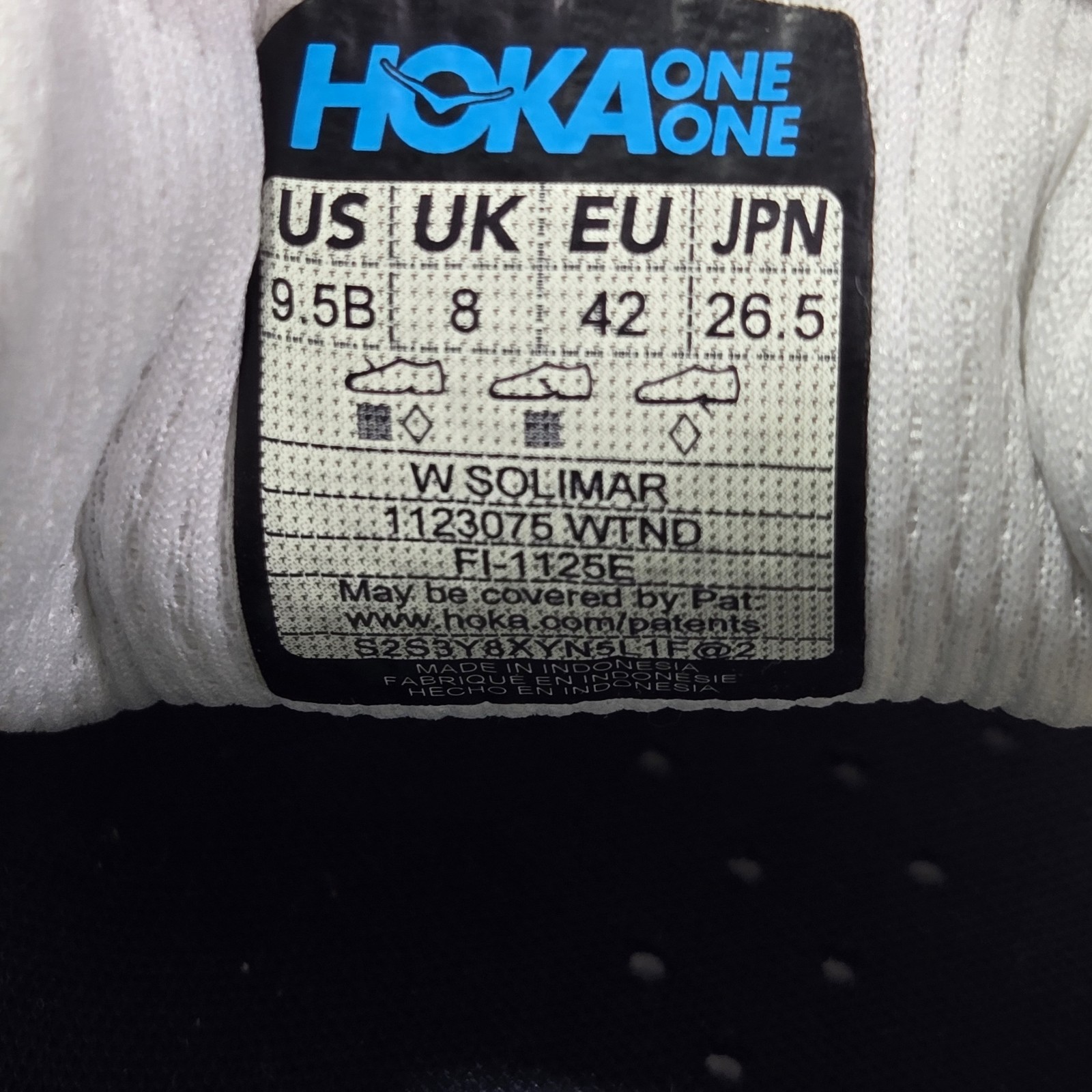 Hoka Solimar Womens 9.5B White Wistful Indigo Running Shoes 1123075 WTND
