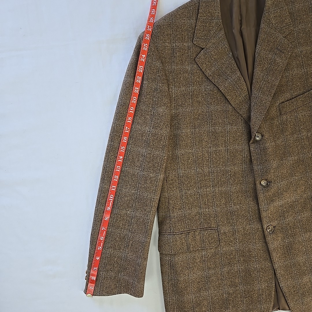 Canali Blue Label Wool Cashmere Blazer Tweed Jacket Window Pane EU 58 L US 46