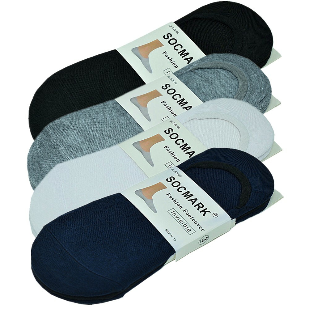 3-12 Pairs Men’s Nonslip Invisible Plain No Show Boat Low Cut Socks Size 9-13
