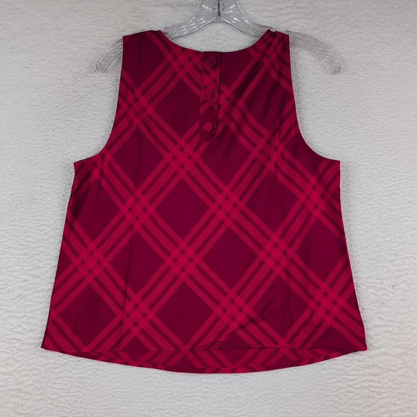 NWT J.Crew Factory Red Plaid sleeveless top CF115 Size Medium