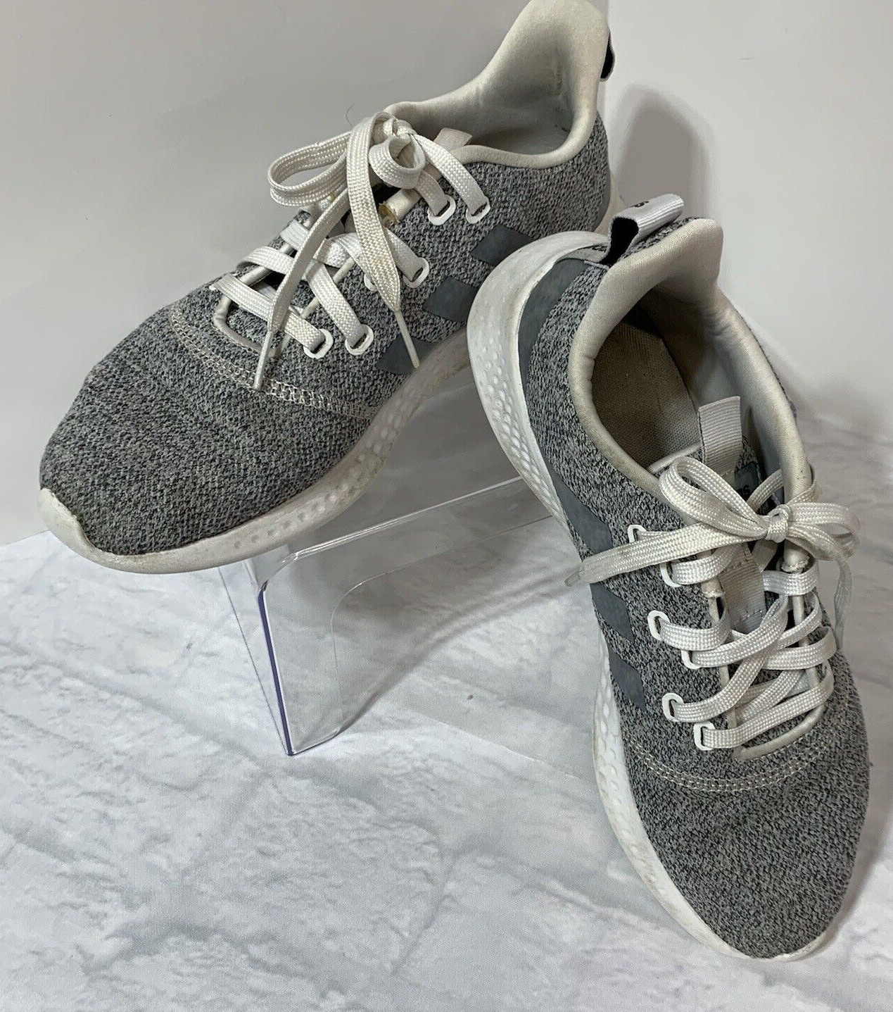 Women’s Adidas Pure Motion FY8223 Sneaker Grey White Knit Shoes Size 9