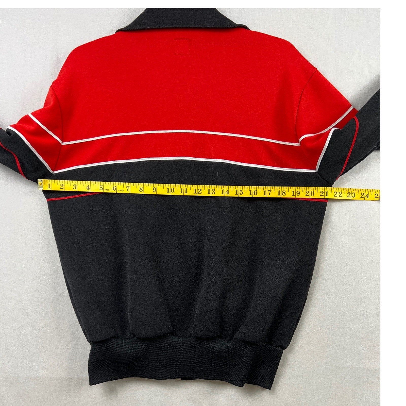 Adidas Y2k Track Jacket Men M Red Black Colorblock Trefoil Full Zip Stand Collar