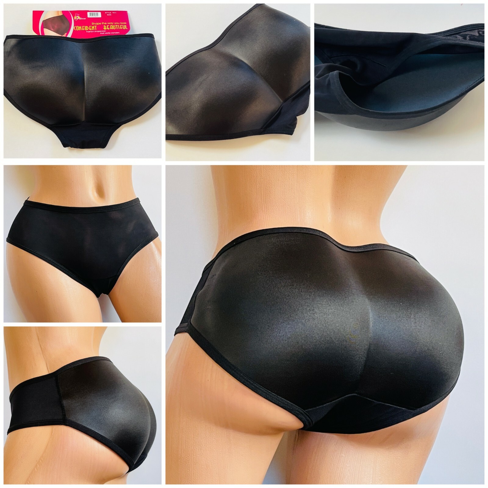 Padded Butt Enhancer Molded Fake ass Bikini Panties Briefs Underwear 7011 S-2XL