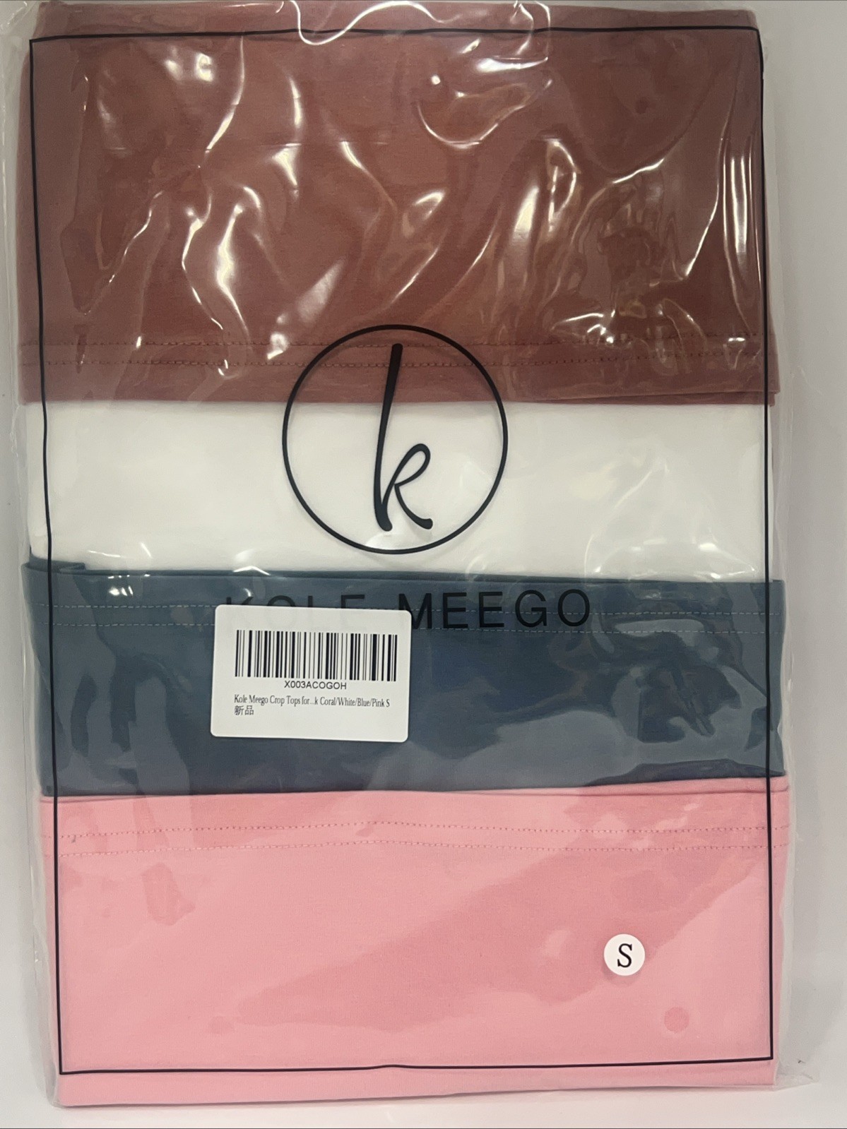 Kole Meego Crop Tops For Women Workout Cropped Tank Top High Neck Pack Of 4